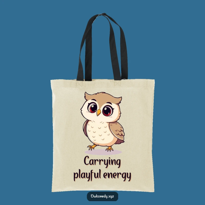 Funny Playful Owl Tote Bag - Carry Your Joy, Great Funny Gift
