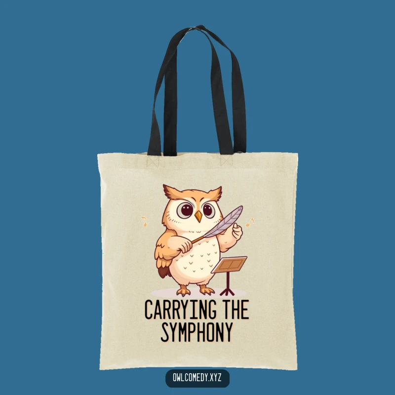 Funny Conducting Owl Tote Bag - Maestro of Merriment & Stylish Music Carrier