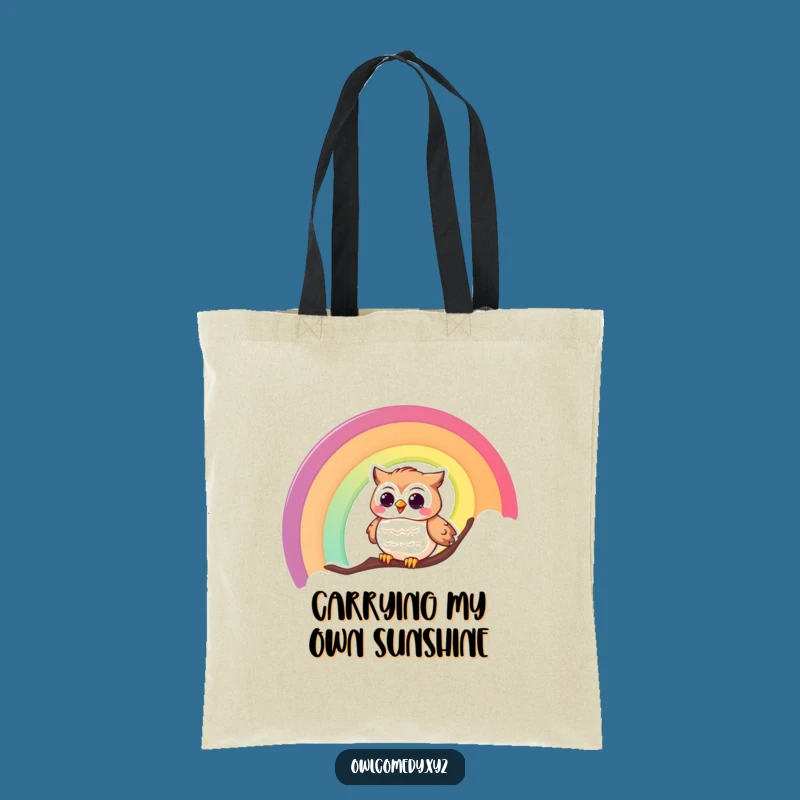 Funny Giggling Owl Rainbow Tote Bag: Carry Your Essentials with Utter Glee