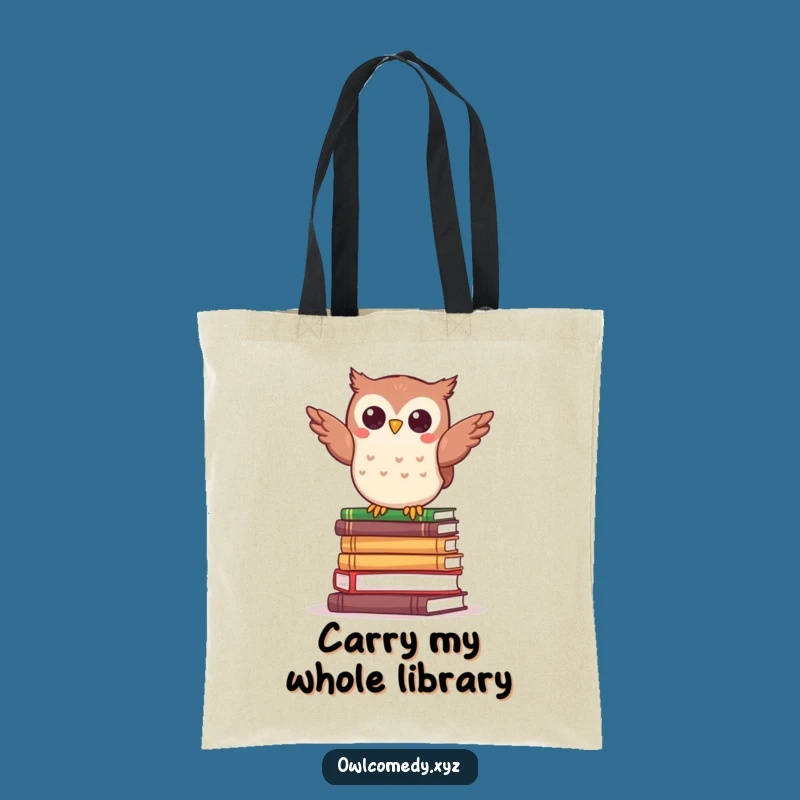 Funny Kawaii Owl Book Tote Bag - Literary Humor Bag - Funny Gift