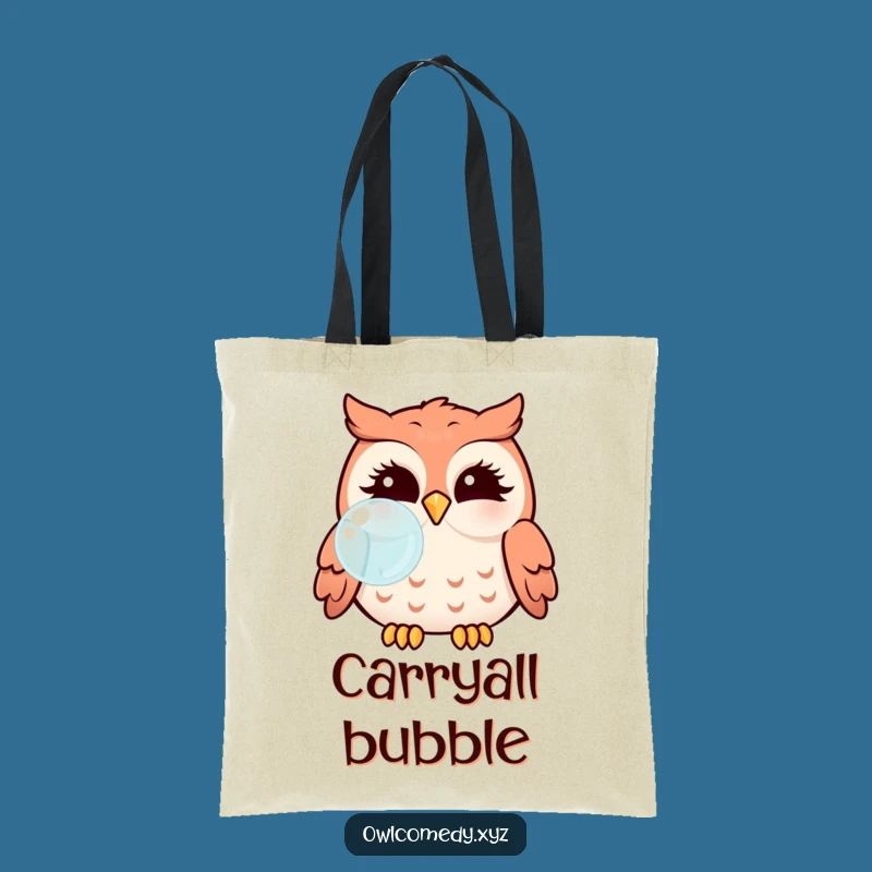 Funny Kawaii Owl Bubble Blowing Tote Bag - Cute Accessory for Daily Fun
