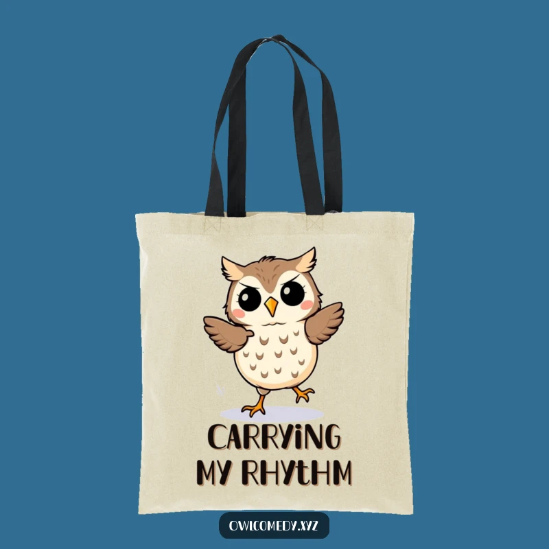 Funny Kawaii Owl Jigging Tote Bag: Spacious Cartoon Bird Carryall Perfect Gift