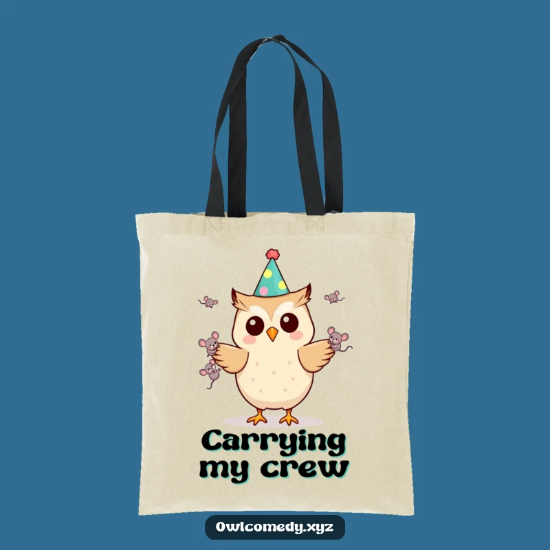 Funny Kawaii Owl Tote Bag - Party Juggler, Stylish Humorous Gift for Go-Getters