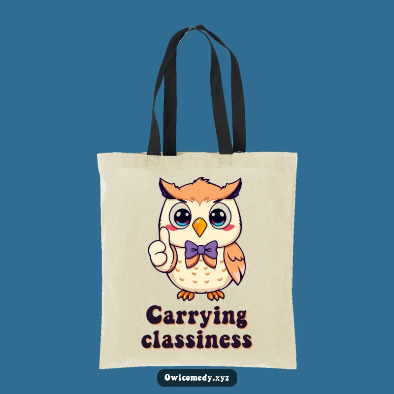 Funny Owl Thumbs Up Tote Bag: Dapper Character, Great for Shopping & Gifts!
