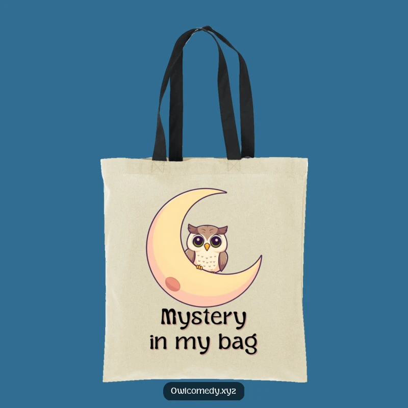 Funny Curious Owl Moon Tote Bag: Carry Your Day with Peek-a-Boo Style