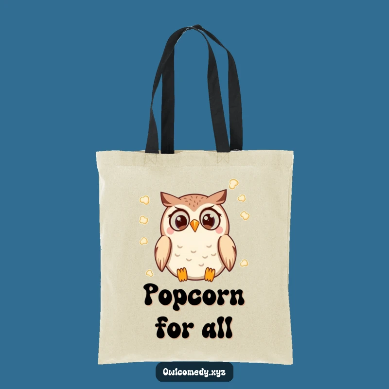 Funny Kawaii Owl Tote Bag - Popcorn Fun Design, Stylish and Funny Gift Accessory